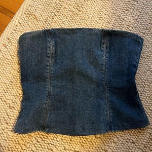 Reformation Colleena Denim Strapless Top- Size 6